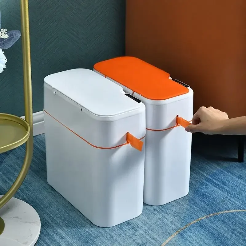 

18L Automatic Sealing Smart Trash Can for Bathroom Toilet Kitchen Waterproof Garbage Bin with Lid Smart Sensor Trash Bin