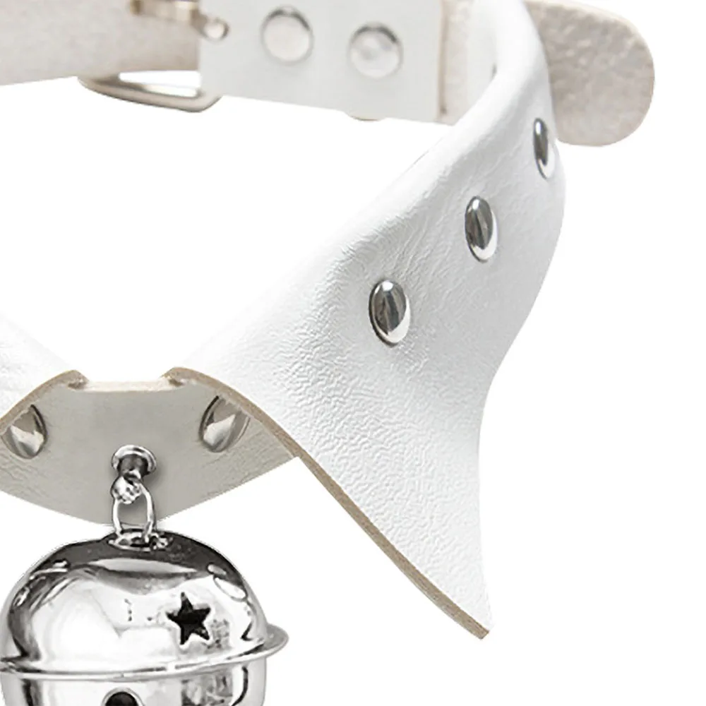 Sexy PU Leather Pendant Necklaces Women Men Punk Neck Cosplay Gothic Black White Choker Necklace Cool Collar cosplay necklace