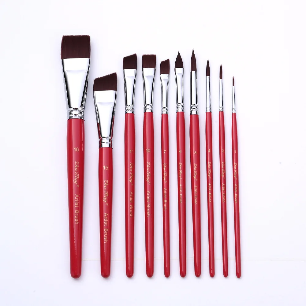 17 Pcs Body Pinting Face Body Art Paint Professional Wooden Handle Paint Brushe Set Portable with Storage Box Watercolor Brushes 5