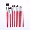 17 Pcs Body Pinting Face Body Art Paint Professional Wooden Handle Paint Brushe Set Portable with Storage Box Watercolor Brushes 5