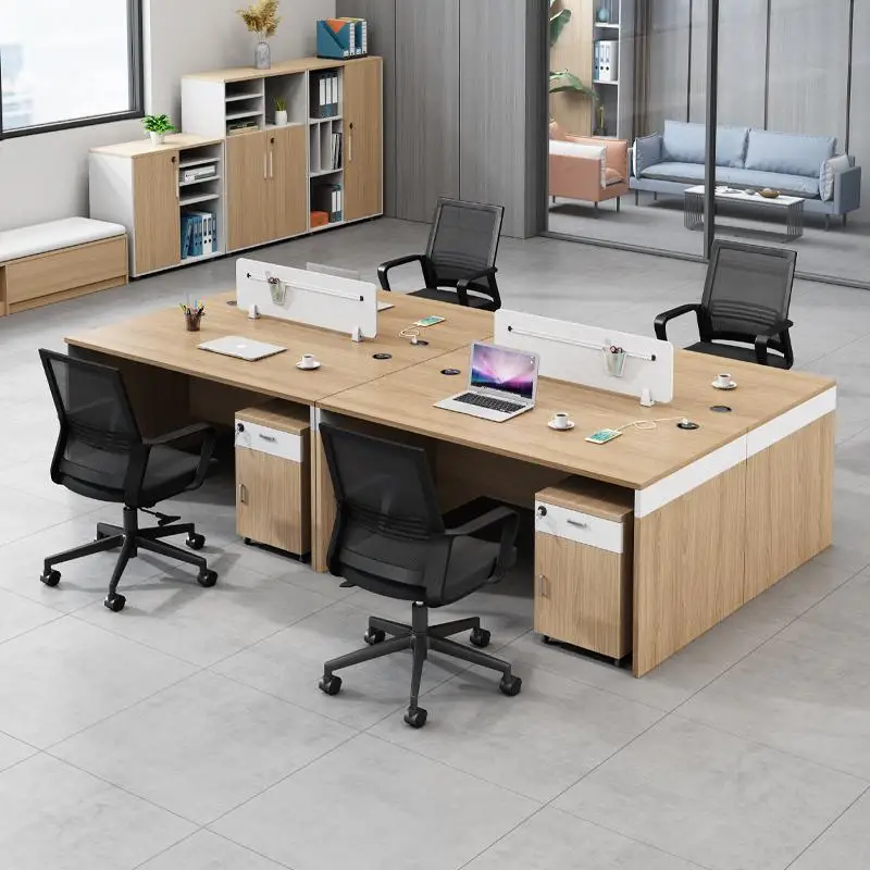 Finance Desk Staff Desk And Chair Combination Company 4 People 6 Double Simple Sub-office Staff