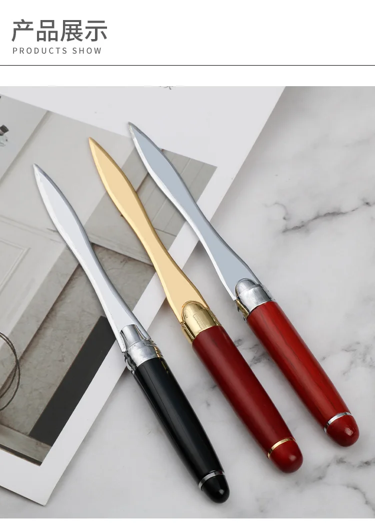 Tagliacarte Vintage In Metallo - Per Ufficio E Casa - Design Retrò - Placcato - Apribuste Elegante - Foto 8