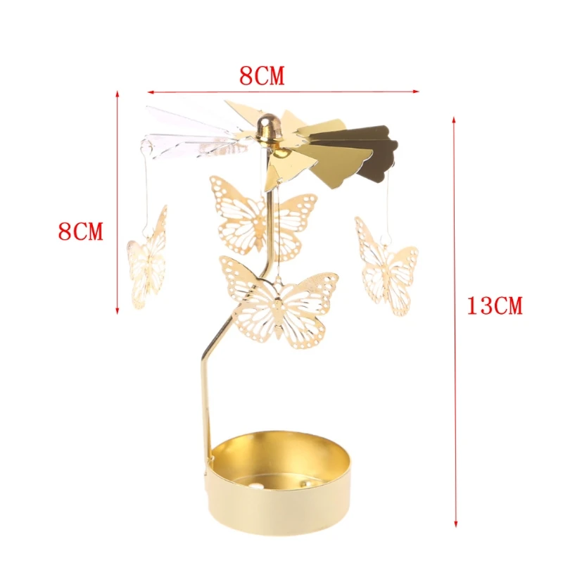 Spinning Rotary Carousel Tea Light Candle Holder Stand Light Gift Wedding Decor candle holders