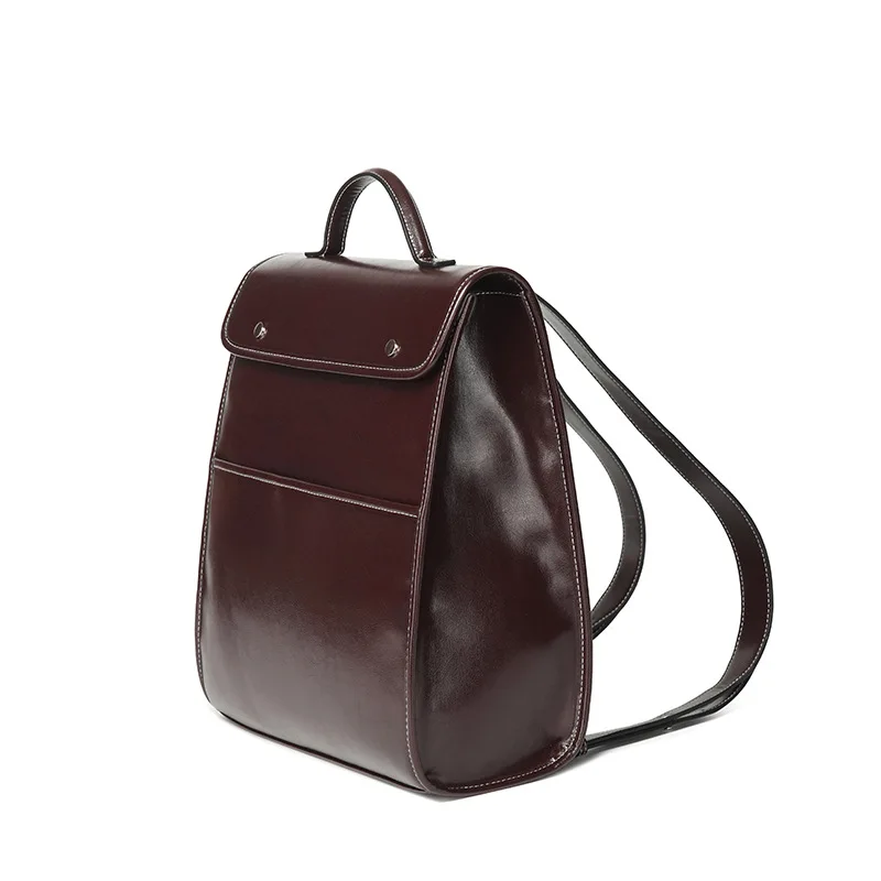 Leather Business Retro Backpack Women New Fashion Simple Large Capacity Computer Backpack