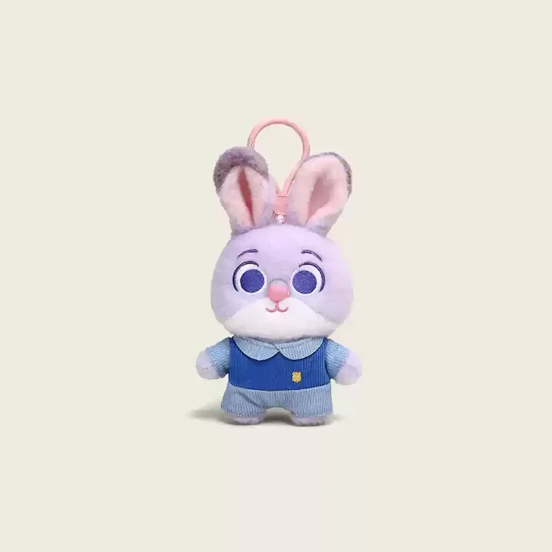 Disney Zootopia Collectible Keyring-Nick Wilde & Judy Hopps Plush Charm-Kawaii Car/Bag Decoration Authentic Disney Gift
