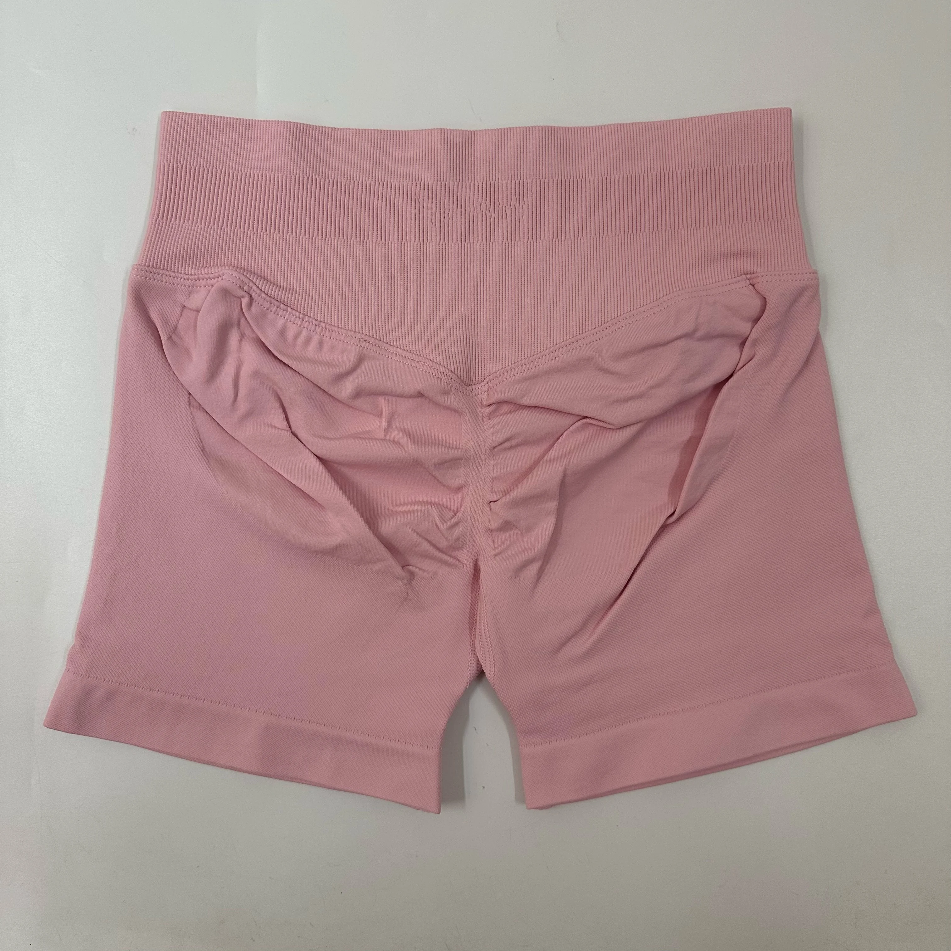 No Logo Yoga Shorts Low Ribbed Waist Band Yoga Shorts