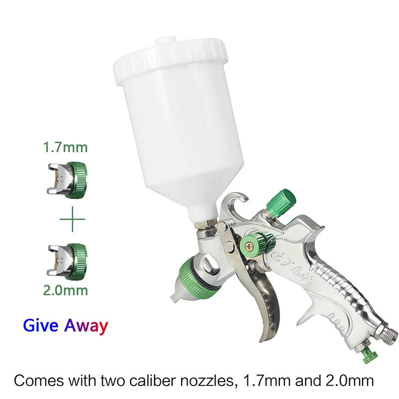 agricultural plant protection aerosol suspension mist micro electrostatic centrifugal nozzle electric centrifugal New HVLP Pneumatic Environmental Protection Spray Gun Nozzle 1.4 1.7 2.0mm Watering Can Capacity 600ml Furniture Car Spray Gun