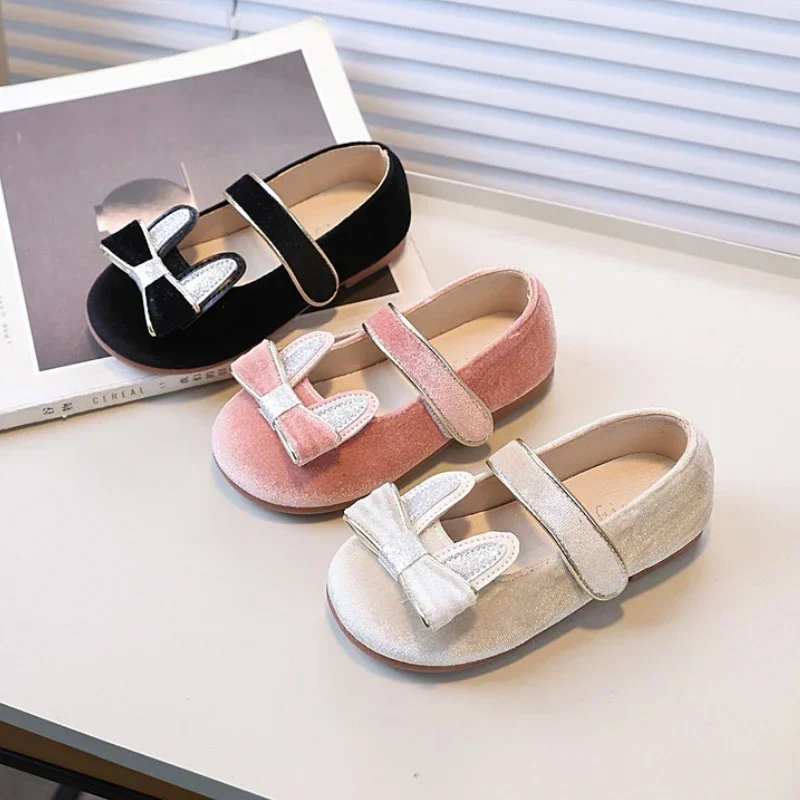 Leather Kids Moccasins Soft Bottom Flat Shoes for Girls