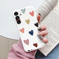 Charming Heart & Flower Soft Silicone Matte Protective Case - Cute Cover for Samsung Galaxy A34 5G (Kba-aixin92)
