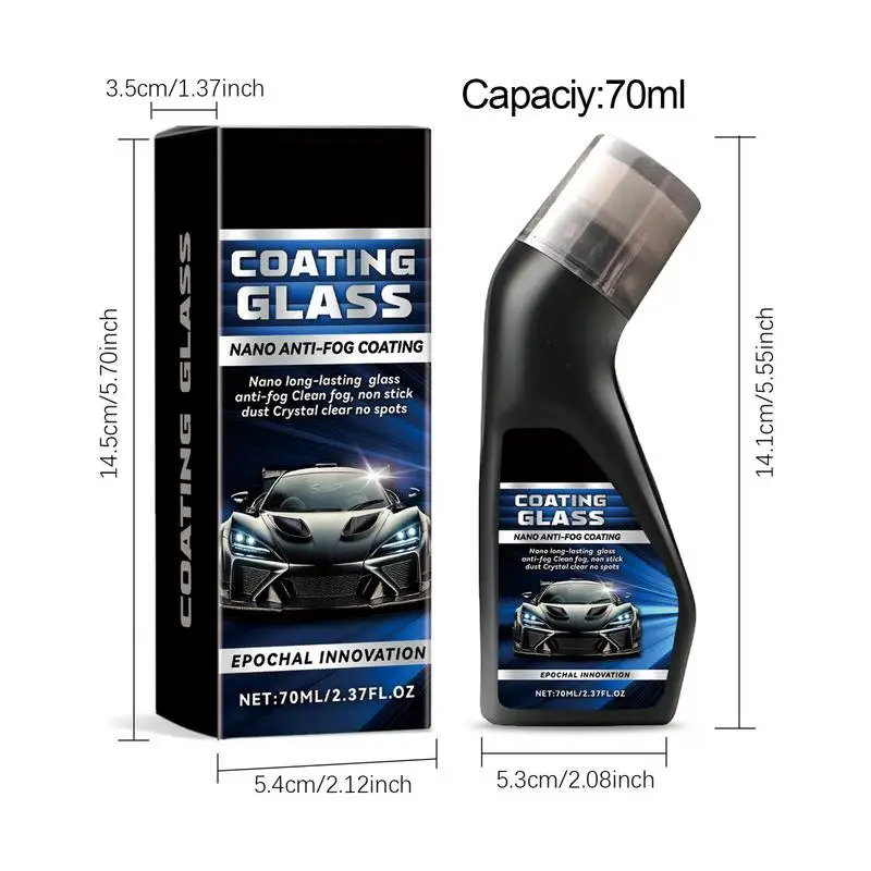 70ml auto Hydrophobic Windshield Coating agent car window glass Rainproofing Waterproof Fog Prevention Agent Oil Removal agent