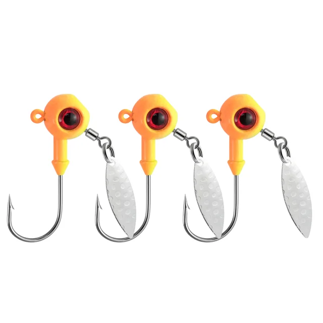 5pcs Jig Head Hook 3.5g 5g 7g Spinner Blade Painted Underspin Stand Up Jig  Crappie Jig Head for Soft Lure Live Bait Bass Trout - AliExpress