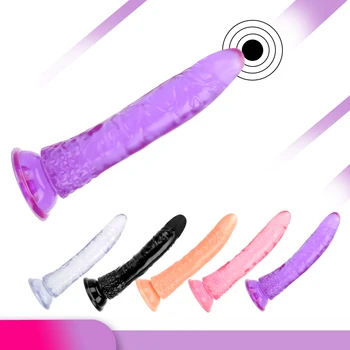 Sex Toys for Woman Soft Silicone 5 Colors Suction Cup Crystal Jelly Dildo Big Size Anal Dildo Strap On Realistic Huge Penis 2