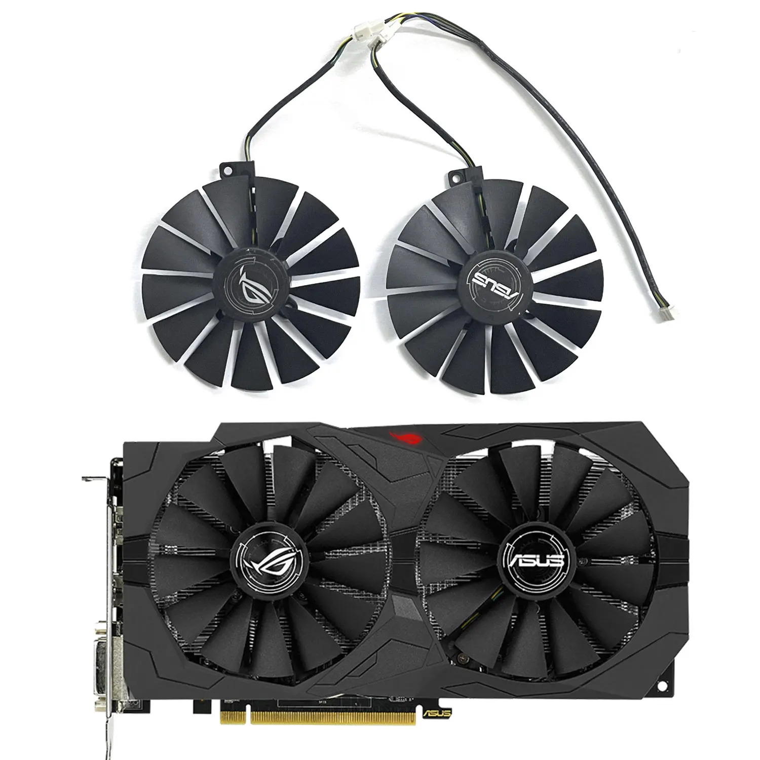 Ventilador de Refrigeração Gráfica para Asus Strix rx 470 580 570 Gtx 1050ti 1070ti 1080ti 2x T129215sm Fdc10m12s9-c Rx580 95 mm