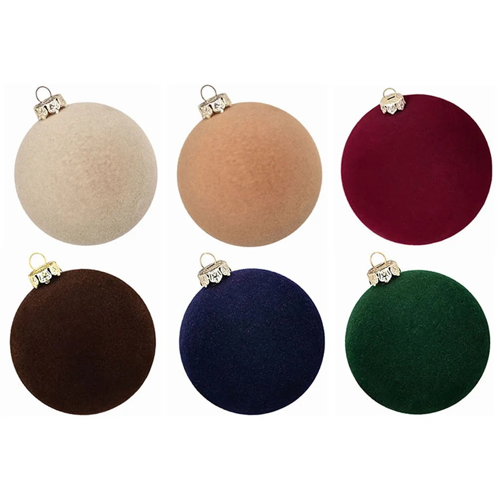 12 Bolas Navideñas De Terciopelo - Decoración Para Árbol, Ventana Y Hogar, 6 Cm, Colores Sólidos