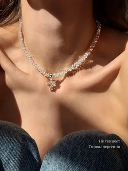 Design Exaggerated Baroque Transparent Crystal Chain With Sexy Zircon Cross Pendant Necklace For Women Wedding Praty Gift 1