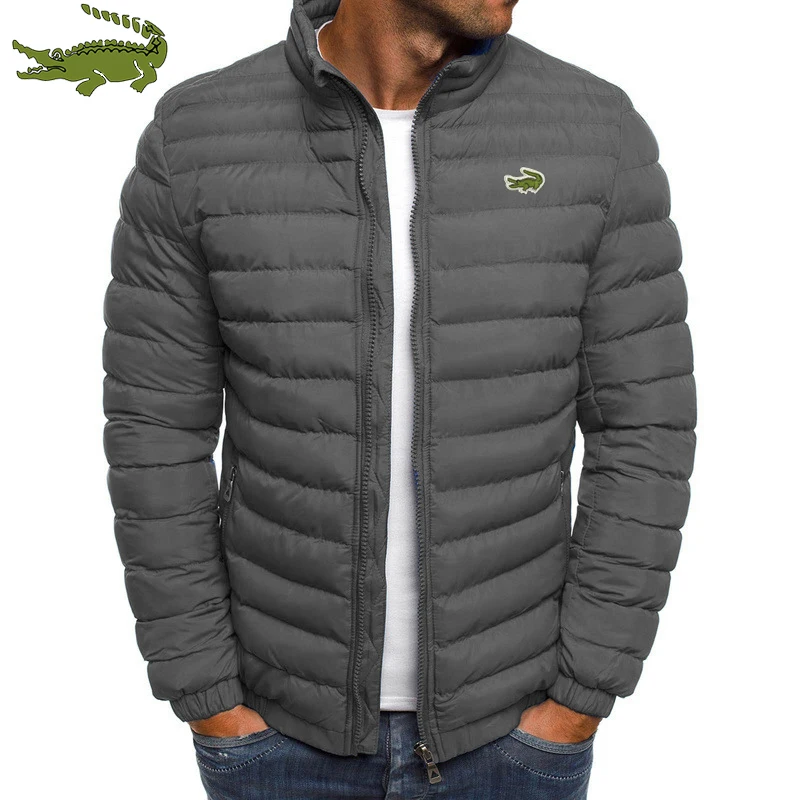 

Cartelo Crocodile Print Men's Down Cotton Bubble Ski Coat Quilted Padded Coat Winter Men's Warm Jacket Foldable Lightweight