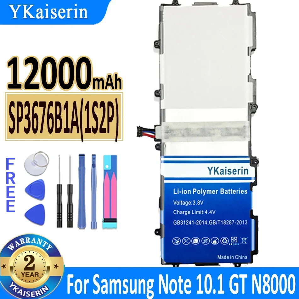 

For Samsung Galaxy Tab 10.1 S2 N8000 N8010 N8020 N8013 P7510 P7500 P5100 P5110 P5113 Tablet Battery SP3676B1A 12000mAh Bateria