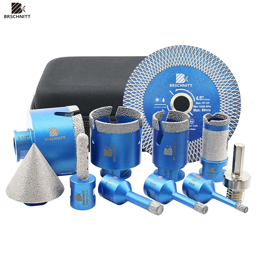 5-Pack Diamond Drill Bits For Tile - 1/4 Inch (6mm) Hex Shank Tile Hole Saws For Dry Drilling