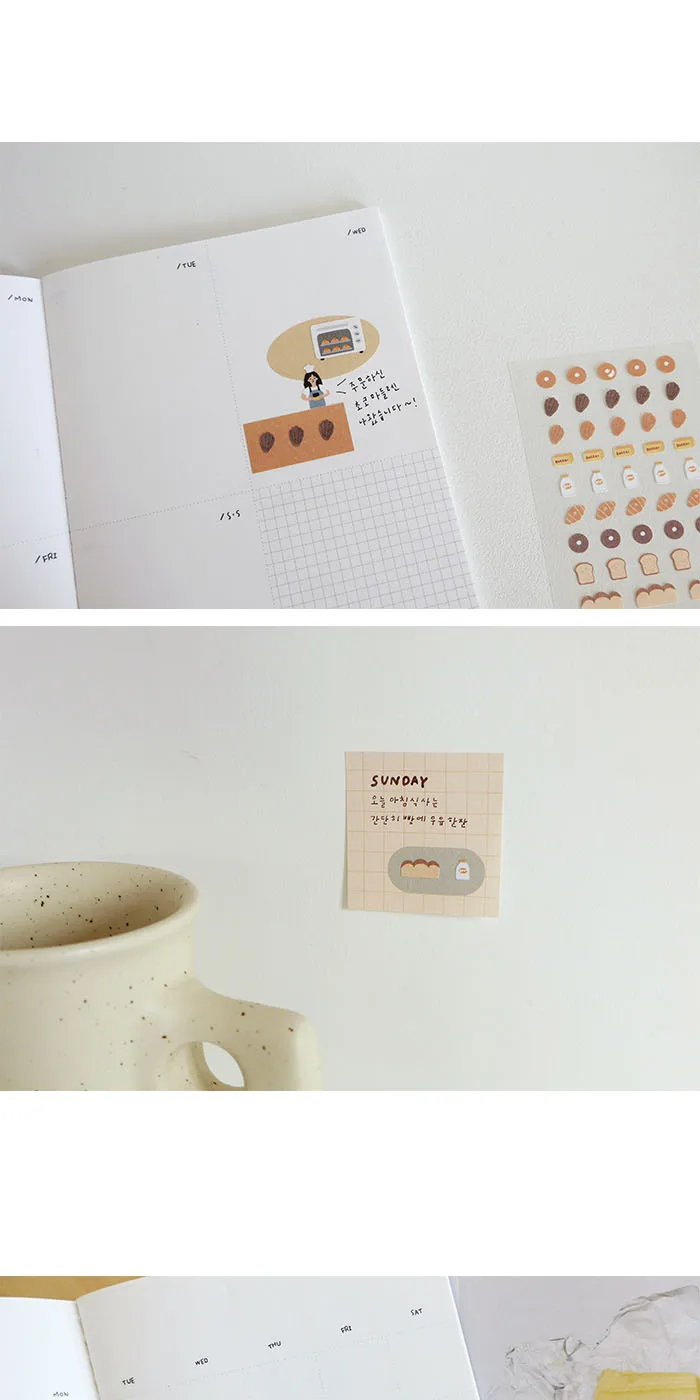 Koreanische Import Suatelier Mini Happy Daily Life Lebensmittel Tiere Aufkleber Scrapbooking Diy Journaling Tagebuch Schreibwaren Aufkleber Schule – Detail 36