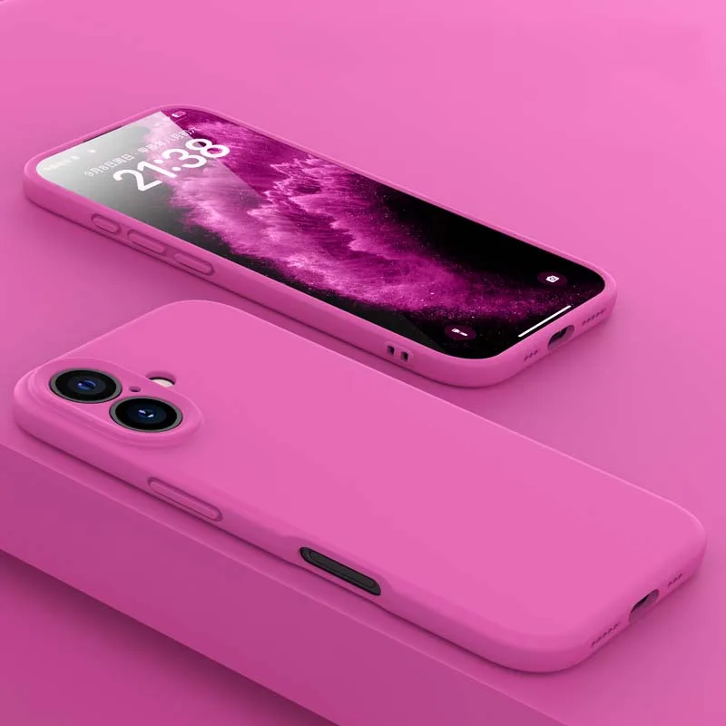 Luxurious Liquid Silicone Shockproof Soft Phone Case with Lens Protection