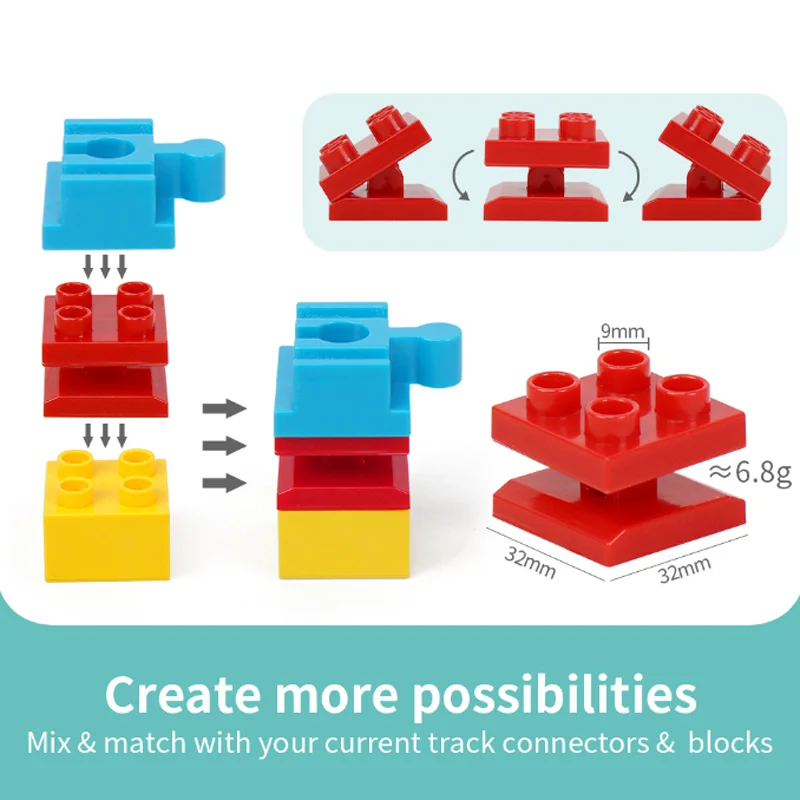 Wooden Track Accessories Adapter Wooden Train Track Adapter Connector Compatible with Wooden Railway Train Tracks 2