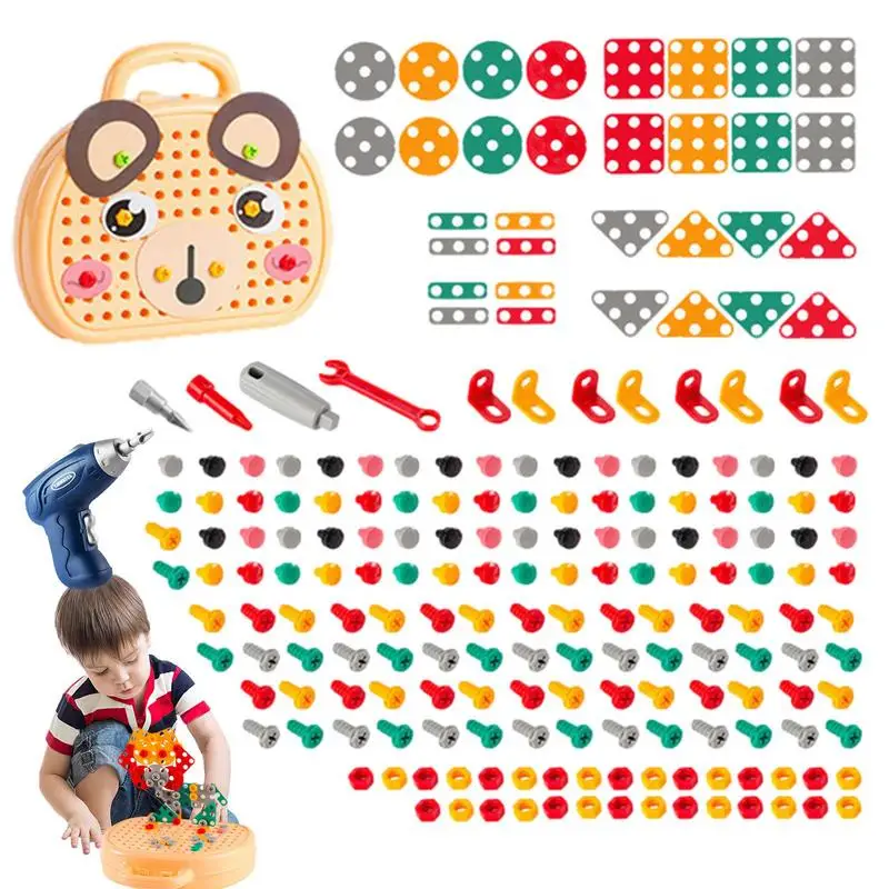 

Montessori Toy Toolbox Assembly Educational Toolbox Toy Montessori Educational Construction Toys Electric Drill Screw Tool Set