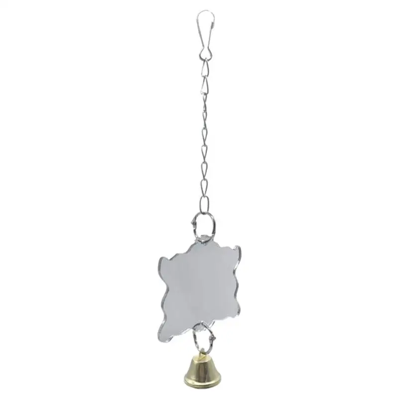 Parrot Toy Bird Toy Bird Cage Accessories Bird Mirror With Bell Durable Interactive Puzzle Parrot Toy Bird Cage Mirror Safe And Durable Cage Stand Decoration Pet