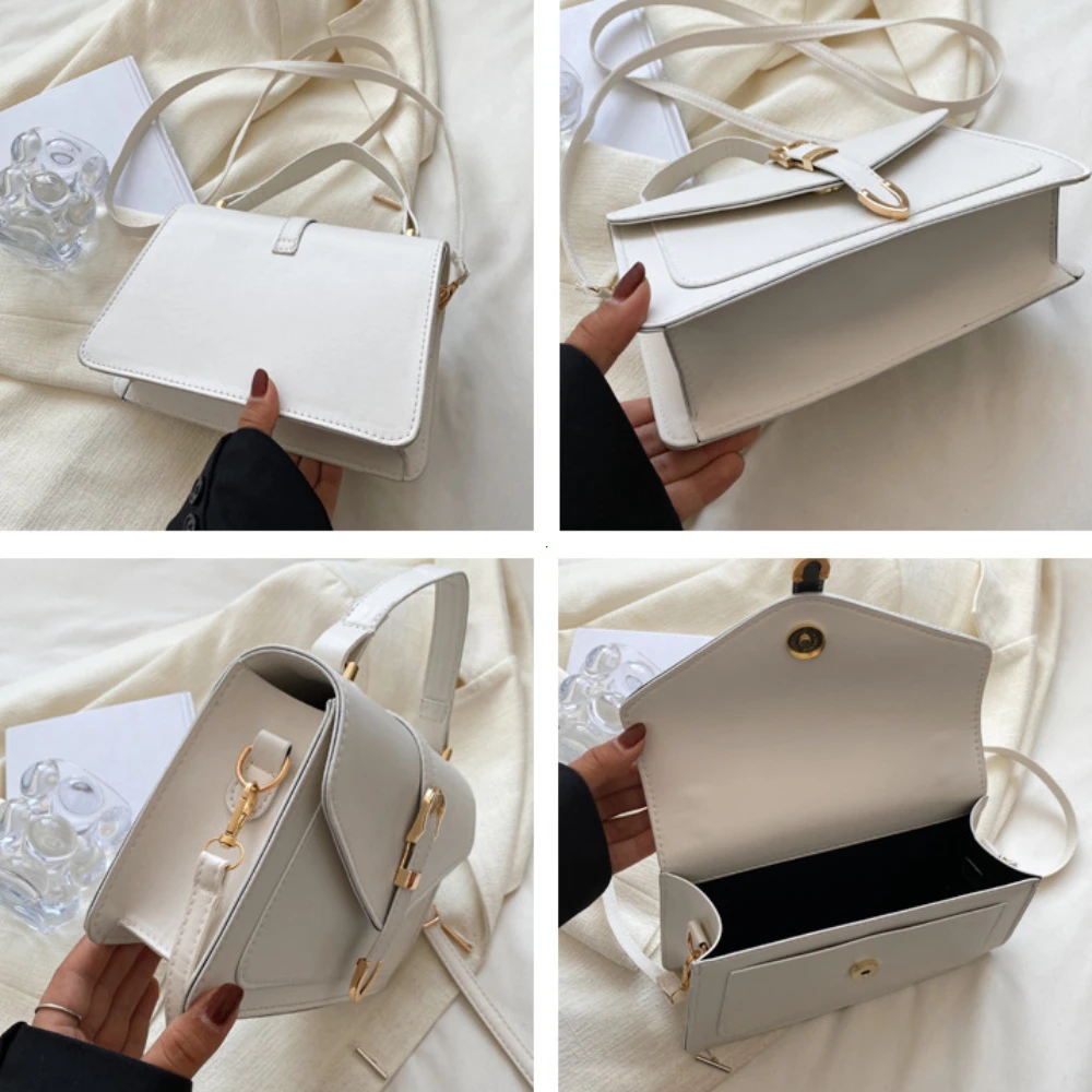 Minimalist Women's Crossbody Bag With Top Handle And Flap Design_voghion.com