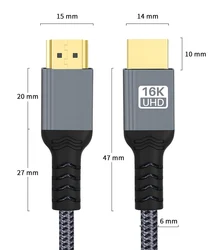 Premium High - Speed 16K HDMI Cable with UHD HDR and eARC Support (0.5M)