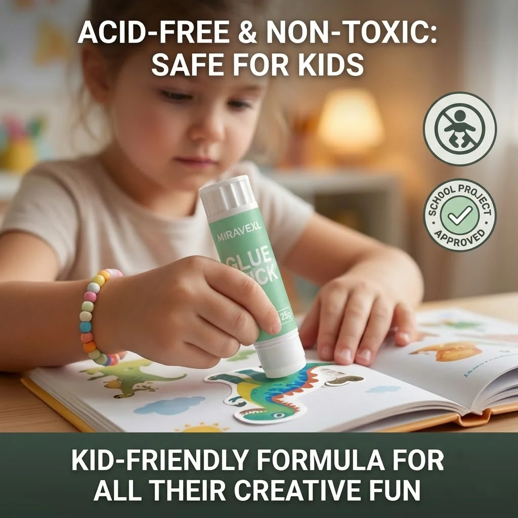 Premium White PVA Glue Stick - Non-Toxic, Washable & Strong Adhesive for School, Office & DIY Projects