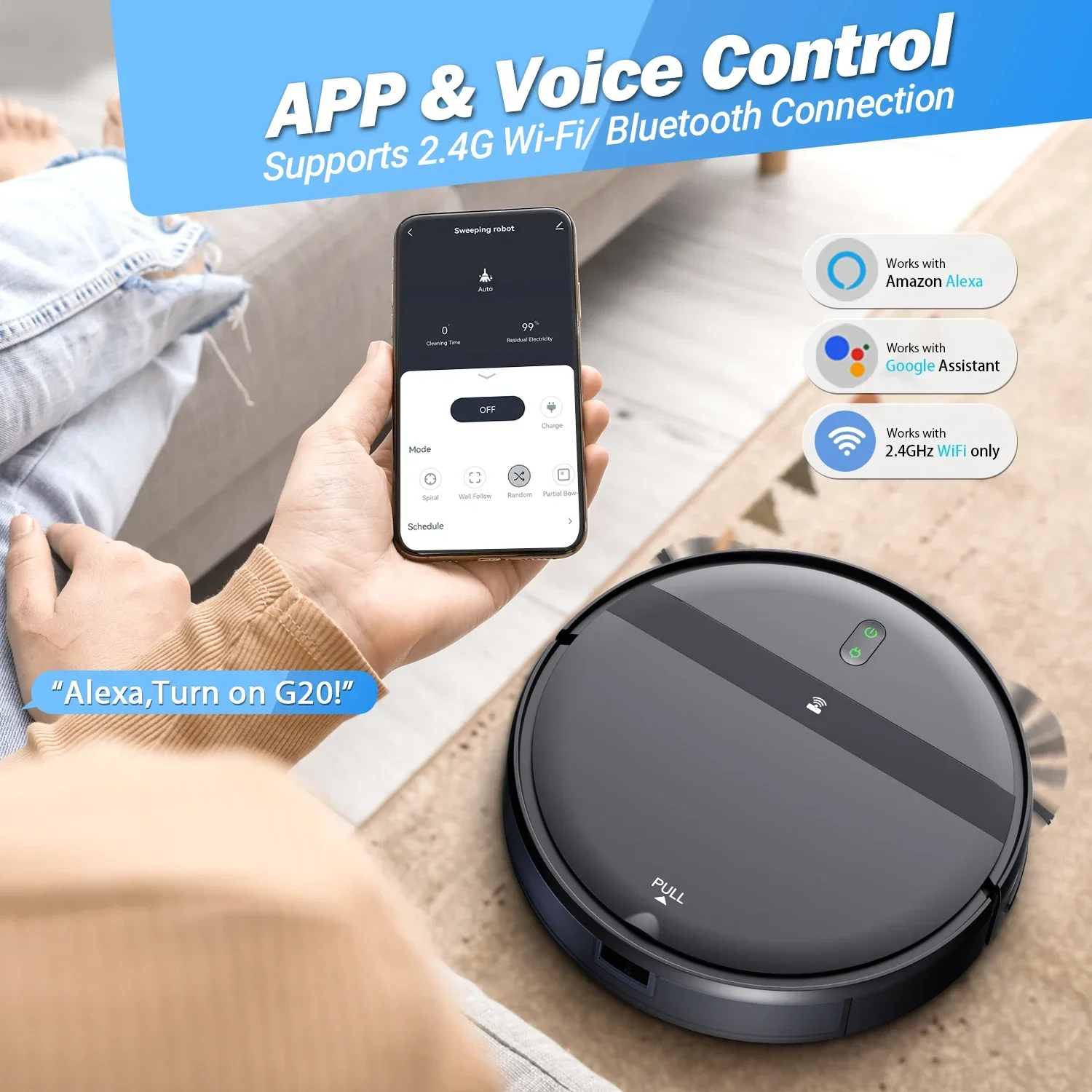 Onson Home Appliance 3 in1 Robotic Vacuum Cleaner Intelligent Robot Vacuum Mop Cleaner Floor Sweeper