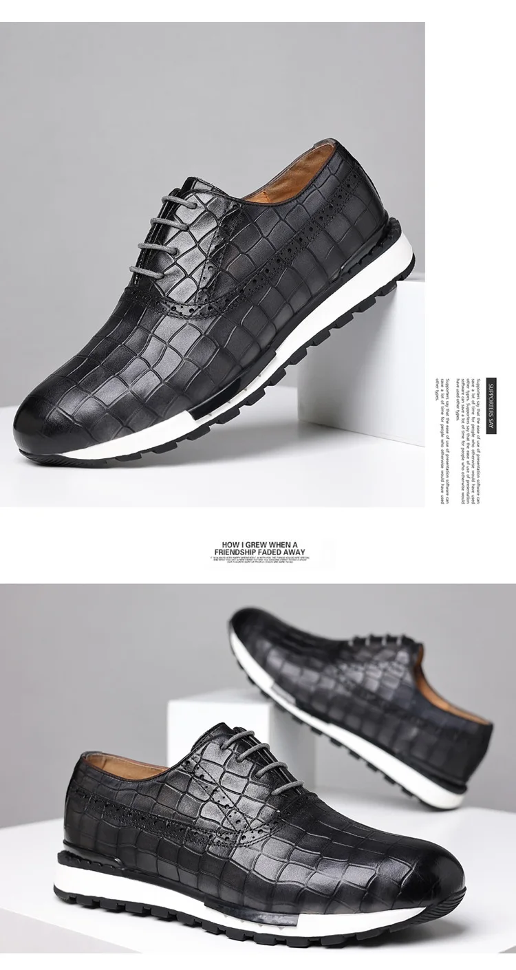 Men Genuine Leather Sneakers
