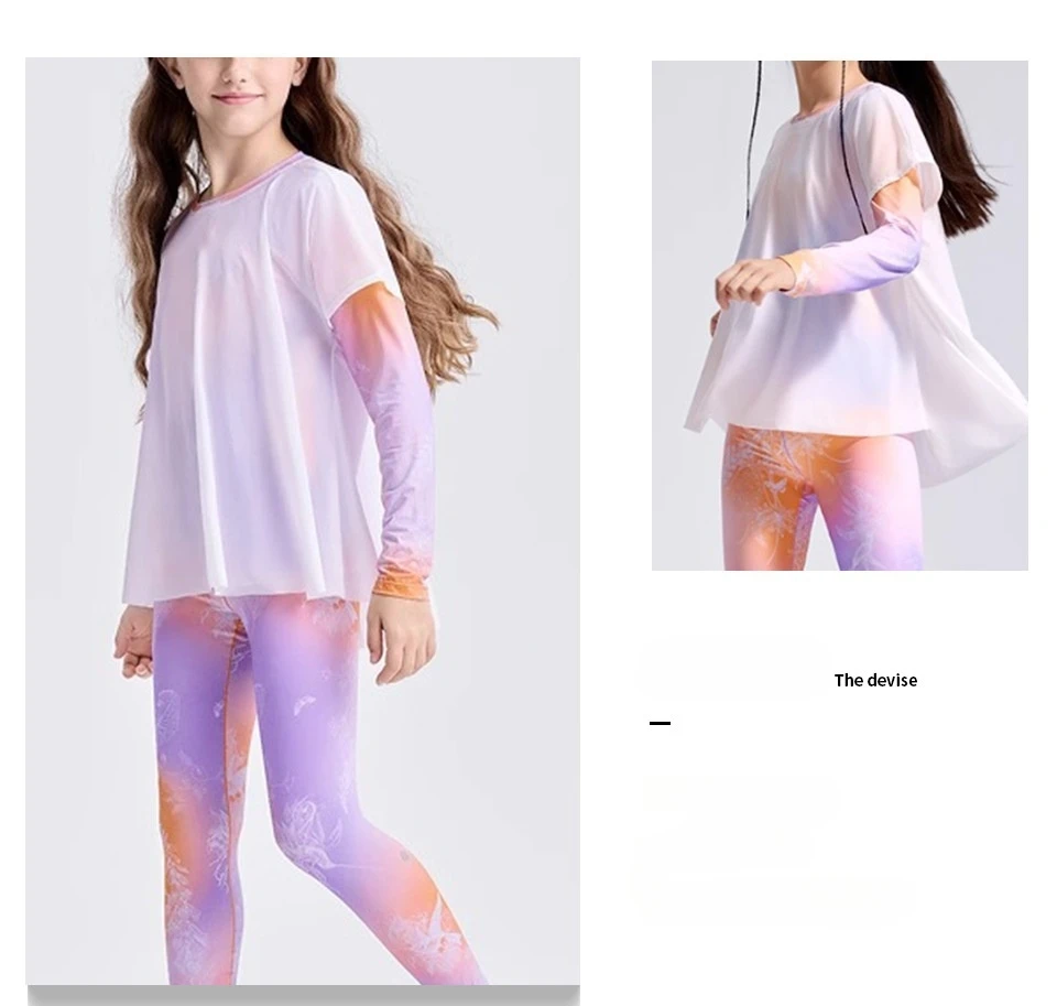 Girls Fairy Yoga Tee Quick Dry Long Sleeve Workout Shirt Breath Sun Protective Athletic Shirt For Dance & Gym Age 6 S2b55d7d096534a8193da91af59d941aet