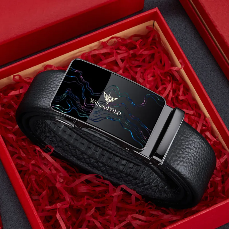 Men's genuine leather business belt automatic buckle high-end belt casual fashion belt - Image 4