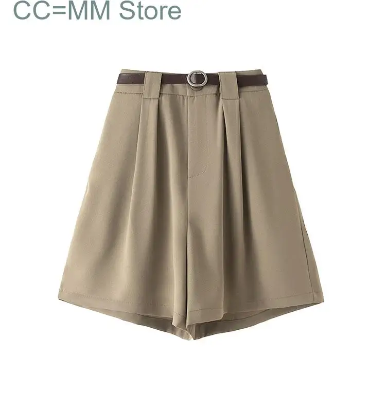 New Suits Shorts for Women Spring Summer Korean Fashion High Waisted Shorts Office Ladies Y2k Shorts with Belt