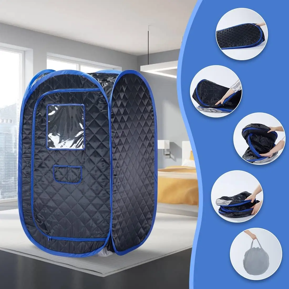 Portable Sauna Tent Foldable One Person Full Body Spa for Detox Therapy Without Sauna Steamer 4