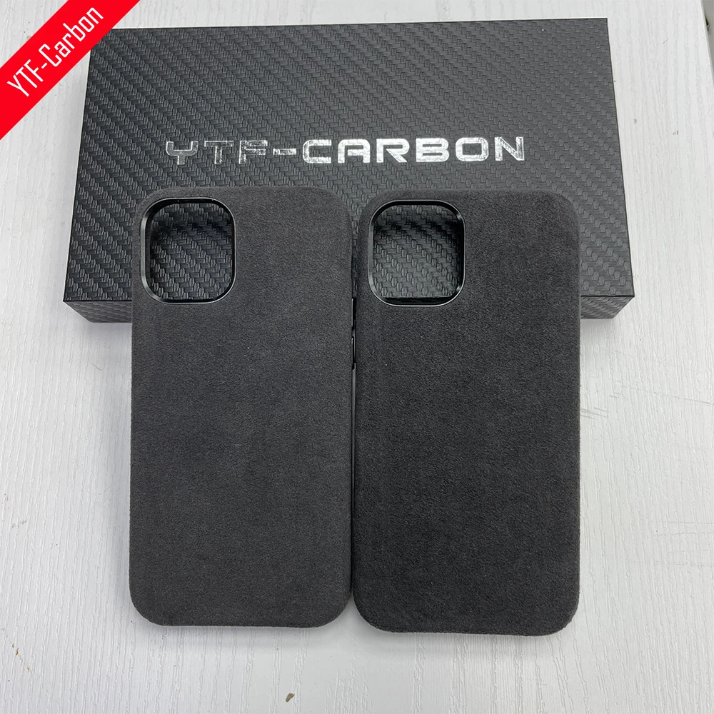 

YTF-карбоновый лталийский Алькантара чехол для iphone 12mini Роскошный кожаный 12mini