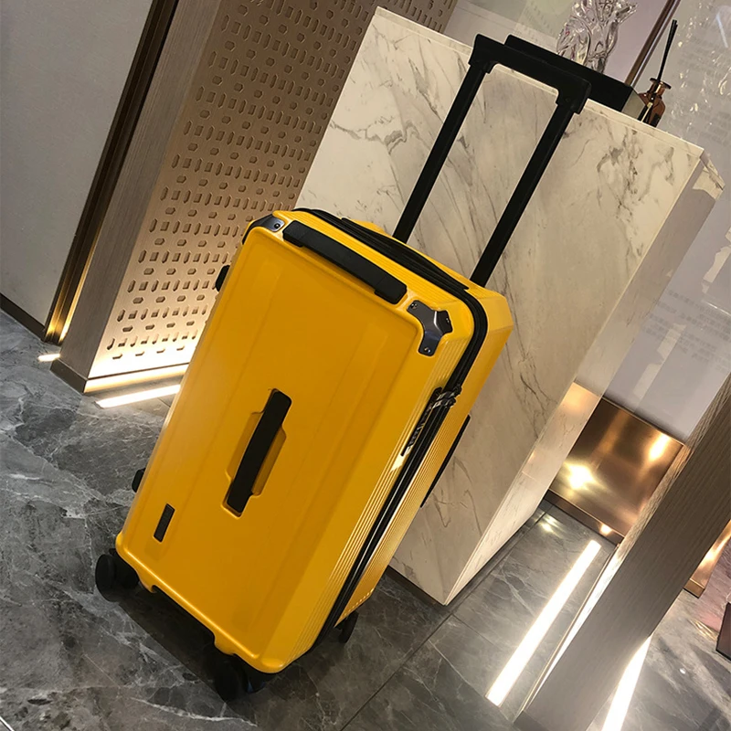 FirstMeet Fashion Large travel luggage trolley suitcase mute brake men's and women's luxury suitcase 22/26/28/30/32/36 inch travel bag,pull bar suitcase