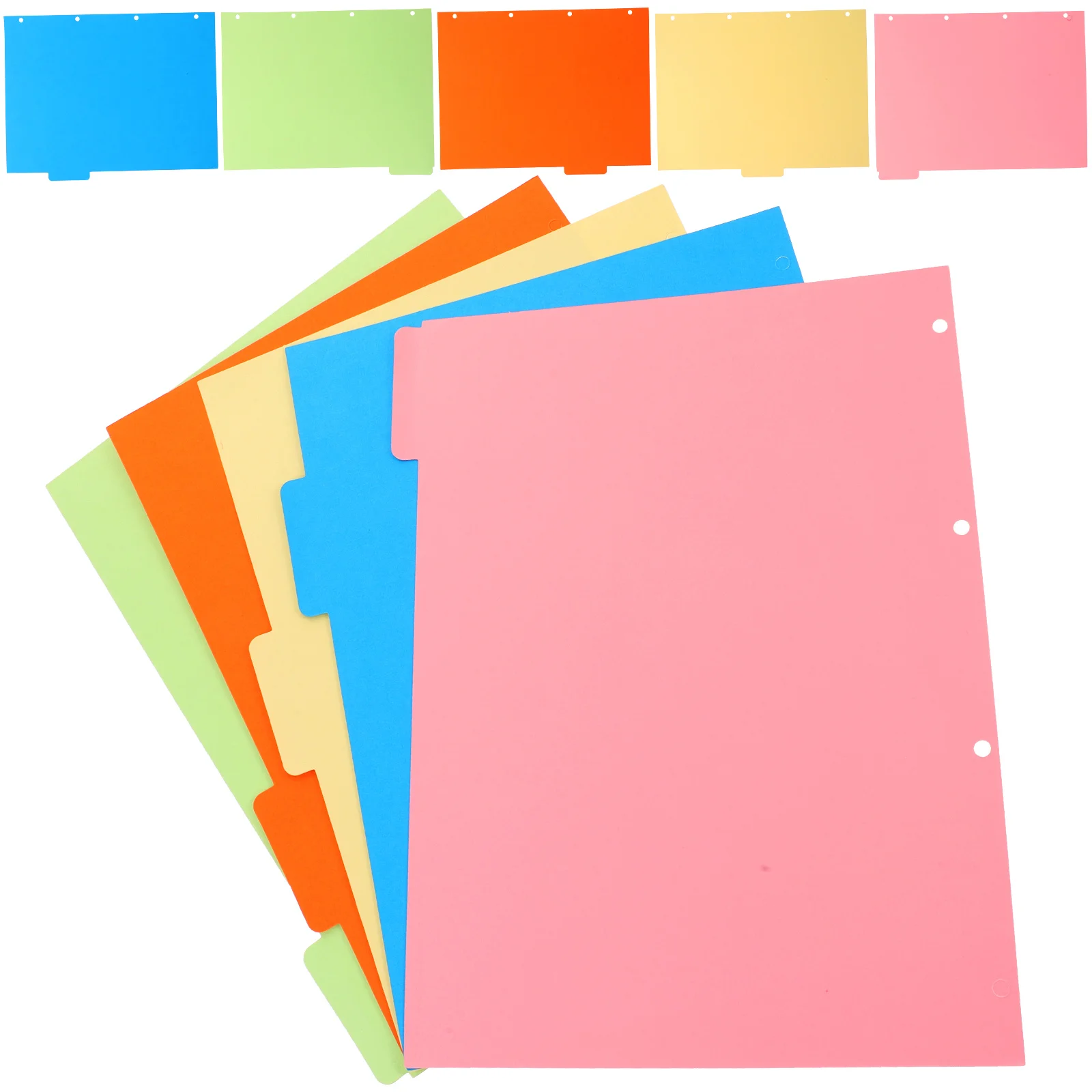 

2 Sets Colored Binder Dividers 4-holes Loose Leaf Notepad Tabs Dividers Practical Notebook Index Pages A4