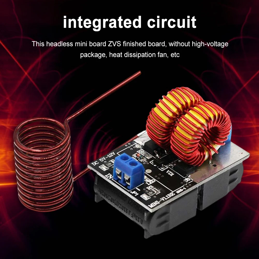 120W Mini ZVS Induction Heating Board DC 5-12.0V Input Voltage Inductive Heater High Frequency Large Power Flyback Driver Heater