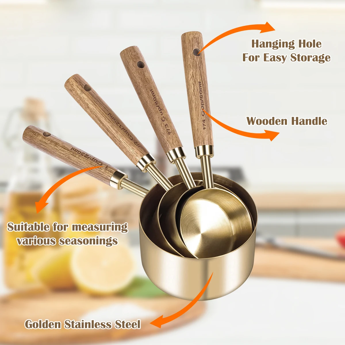 Aesthetic Measuring Cups & Spoons - Rose Gold  Cooking and baking,  Stainless steel measuring cups, Baking sugar