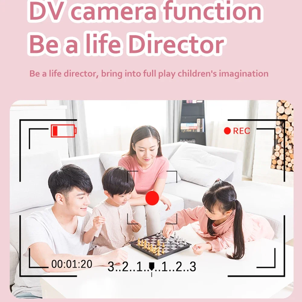 Digital Camera Kids Instant Print Camera 2.4inches HD Screen 2.7K Scheduled Shooting Easy Selfie Kids Picture Printer Birthday Christmas Gifts