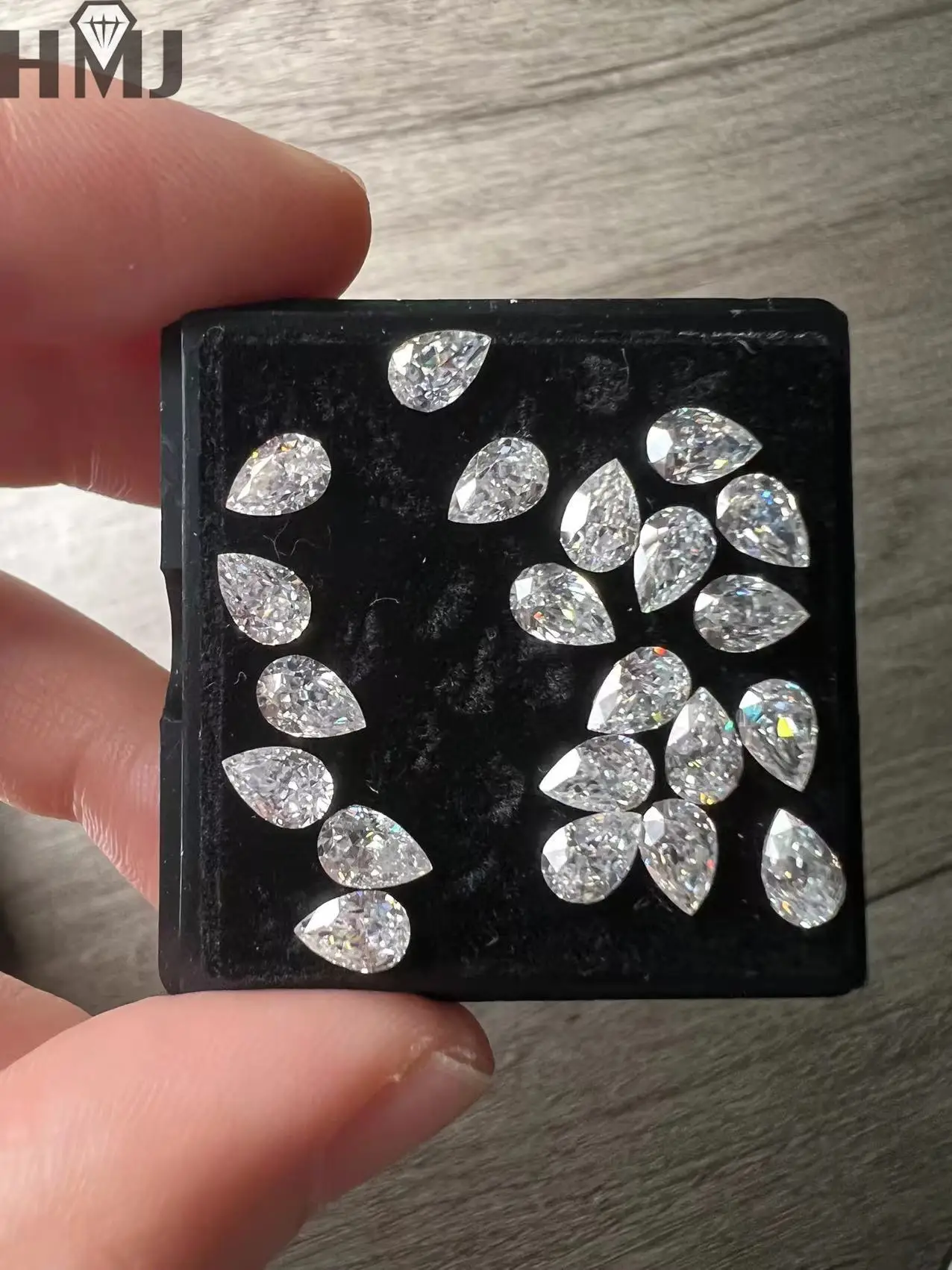 (Volle Größe) Lose Moissanit-Steine Crushed Ice Pear Cut D Farbe VVS1 GRA-Zertifikat für DIY-Schmuckherstellung Charms-Perlen – Detail 4