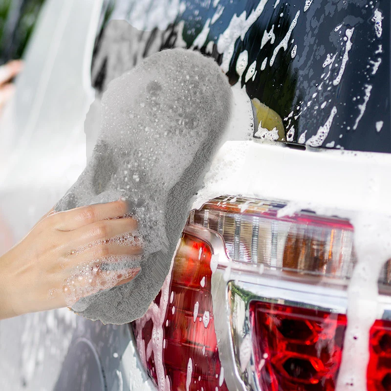 Ultra Fine Microfiber Car Wash Sponge Block Soft Large Motorcycle Car Care Details Brush Pad Cleaning Towel Auto Washing Stuff 4