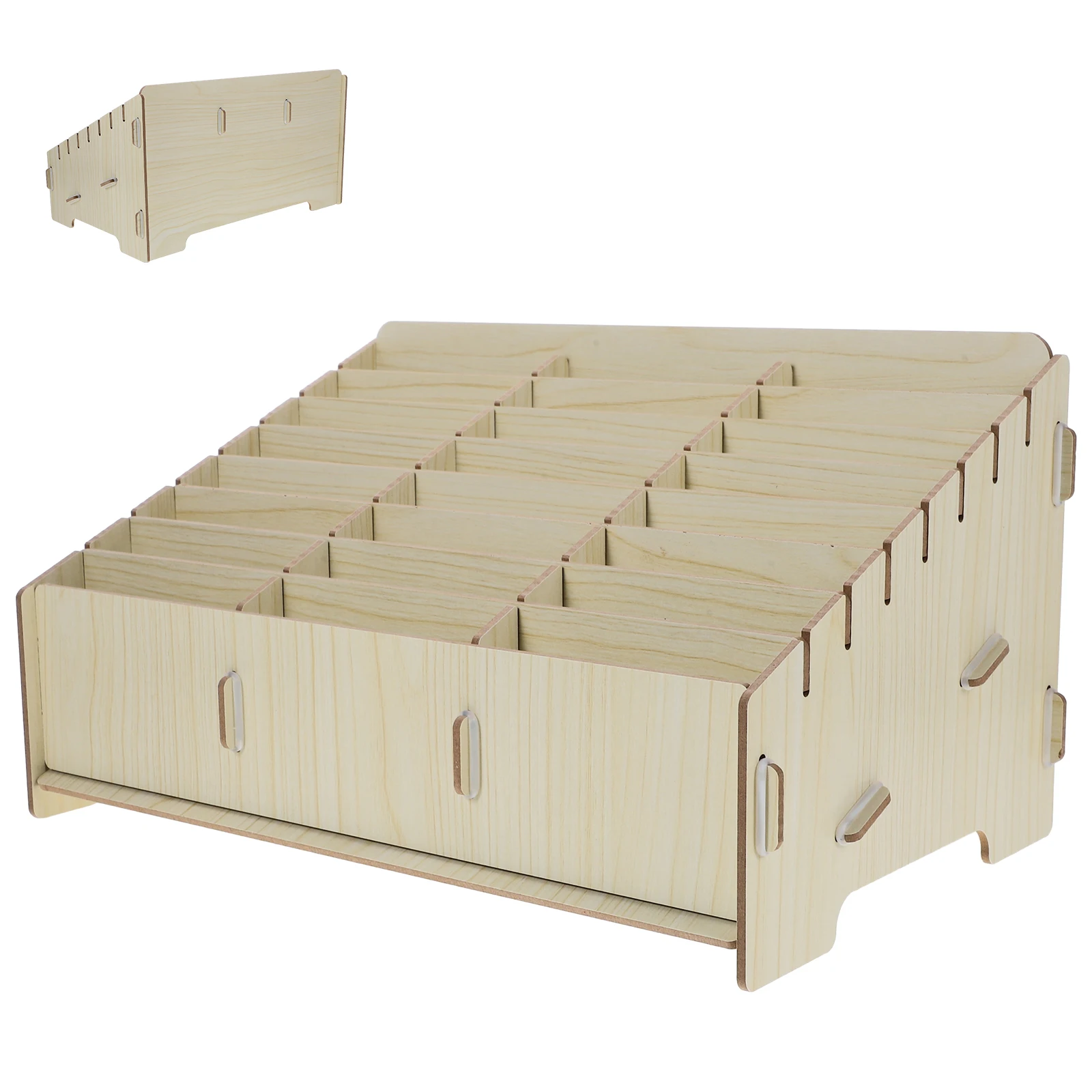 Multifunction Mobile Desktop Storage Box Office Cell Phone Holder Organizer Wood for