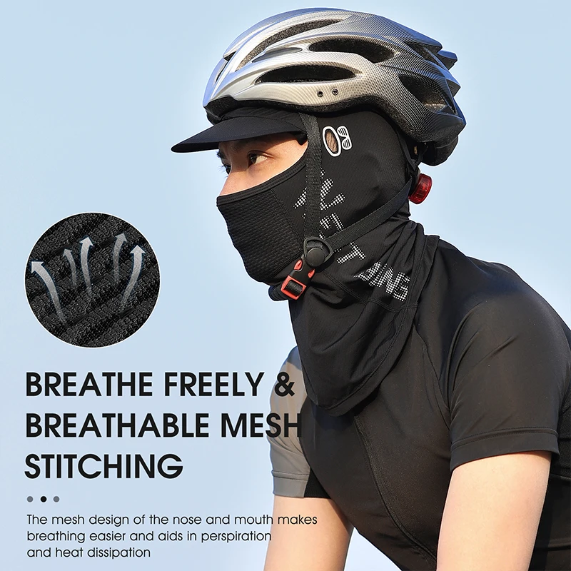 WEST BIKING Summer Cycling Balaclava With Brim Ice Silk Sun Protection Face Mask Bicycle Motorcycle Fishing Hiking Sports Cap