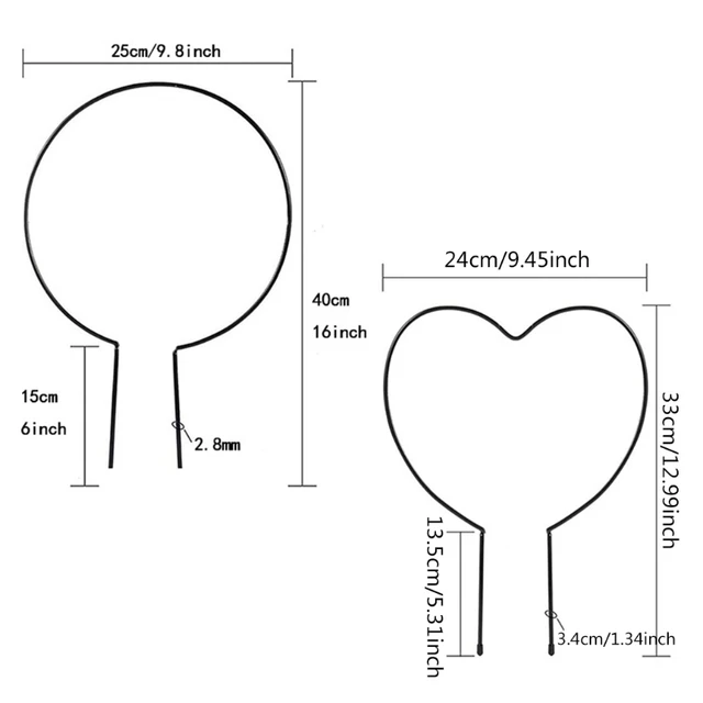 Fém Vas Kerek Szív Alakú Kerti Növényi Tartó Tét Mászóállvány - Image 6