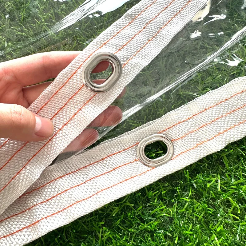 Dekzeil waterdicht transparant met oogjes, zeildoek, waterdicht zeildoek, transparant, 1 x 2 m voor buiten, terras, kippenhok, balkon