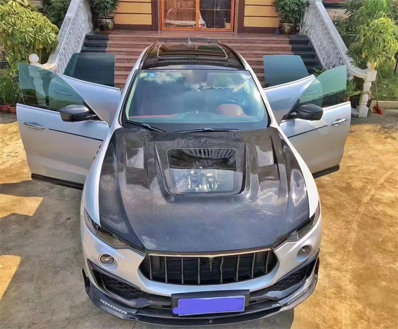 Carbon Fiber Fibre Car Accessories Front Engine Clear Bonnet Hood Fit For Maserati Levante