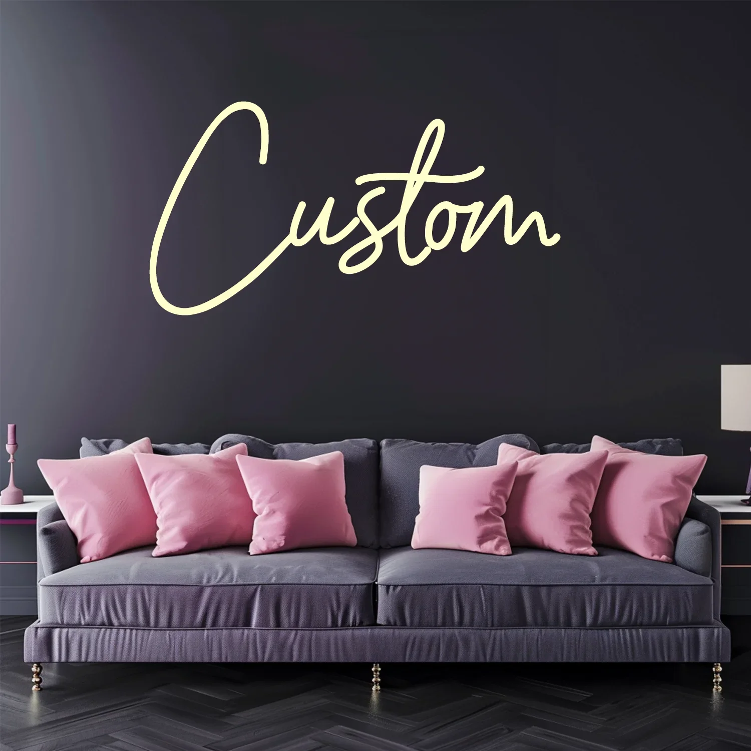 Personalized Neon Sign with Crown - USB Powered Wall Decor